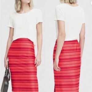 Banana Republic Red Striped Pencil Skirt